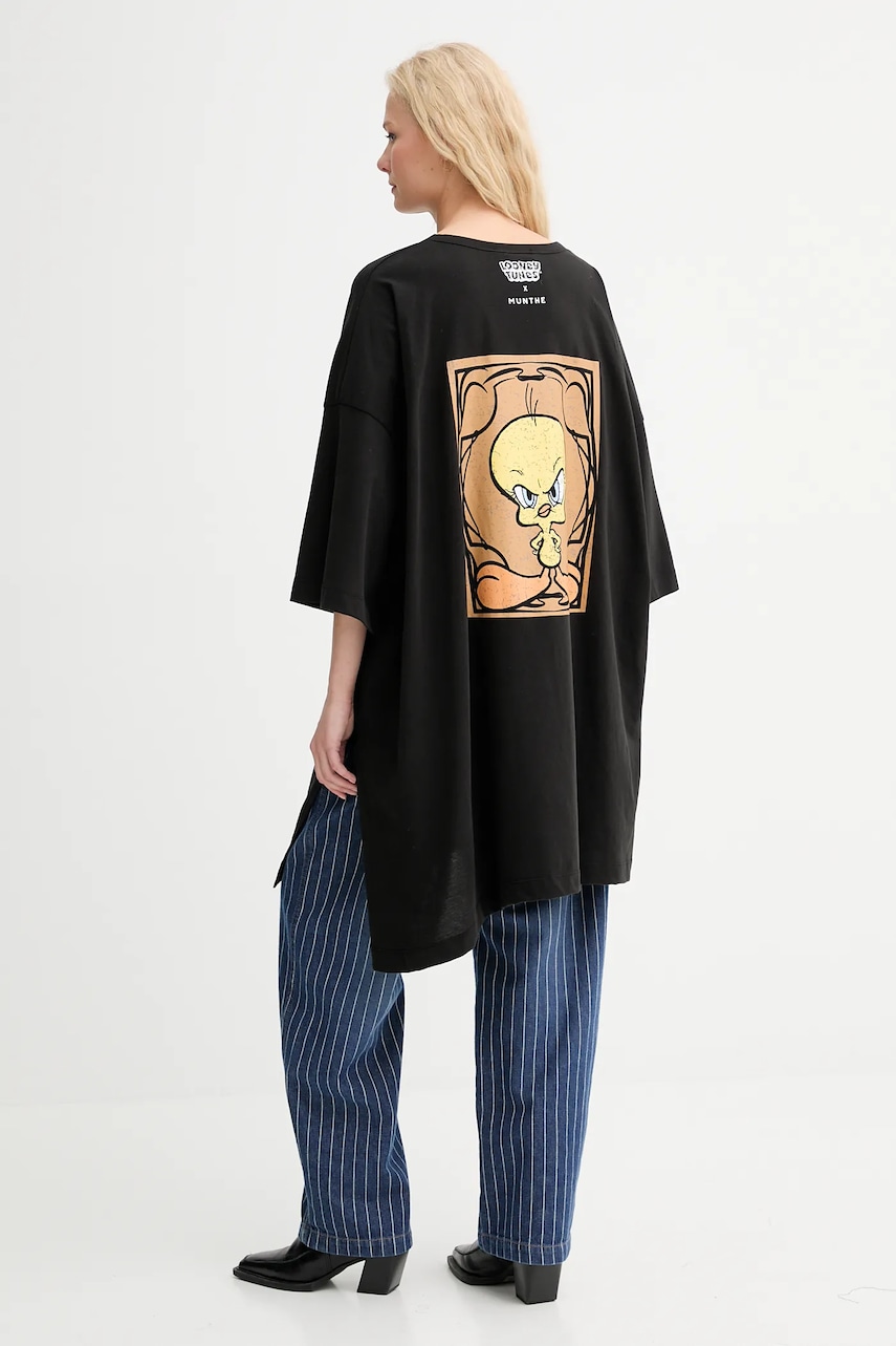 Βαμβακερό μπλουζάκι MUNTHE LYSIS χρώμα: μαύρο, 253110525360