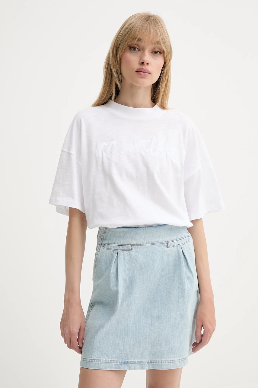 Βαμβακερό μπλουζάκι MUNTHE UDELLO χρώμα: άσπρο, 255110025560