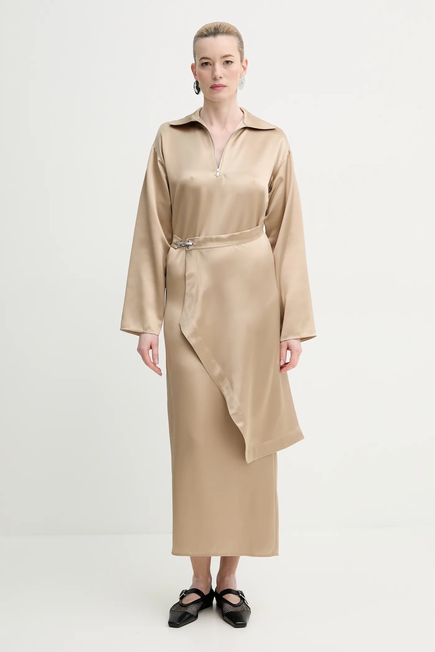 Φόρεμα Nanushka COLTER χρώμα: μπεζ, NW25RSDR02672