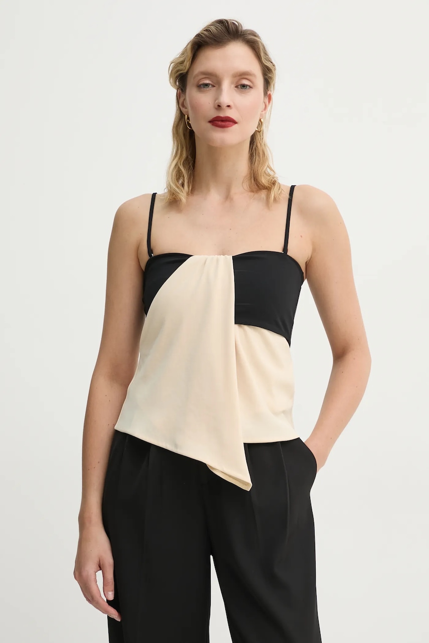 Μπλουζάκι Nanushka LISBETH χρώμα: μπεζ, NW25RSTP04411