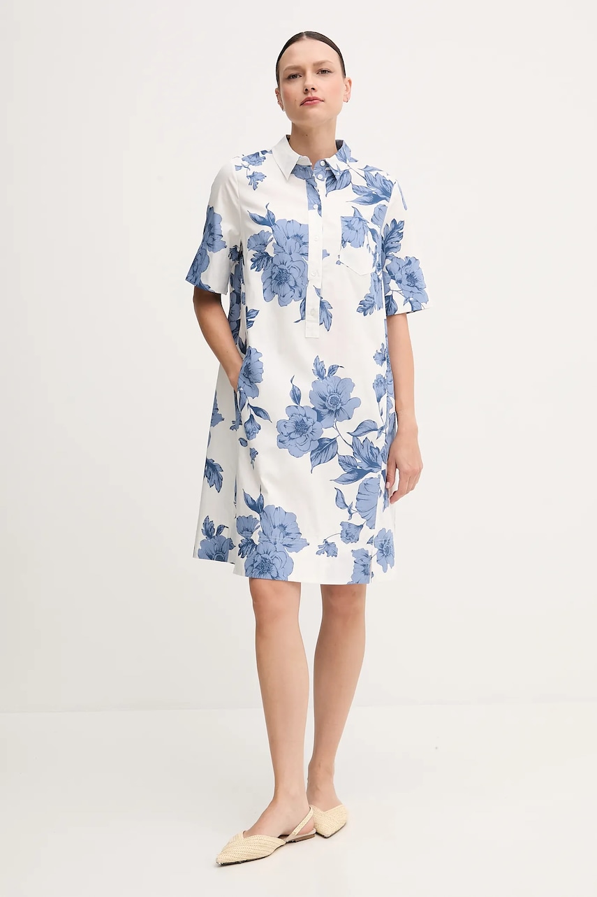 Βαμβακερό φόρεμα OUI χρώμα: άσπρο, 92869