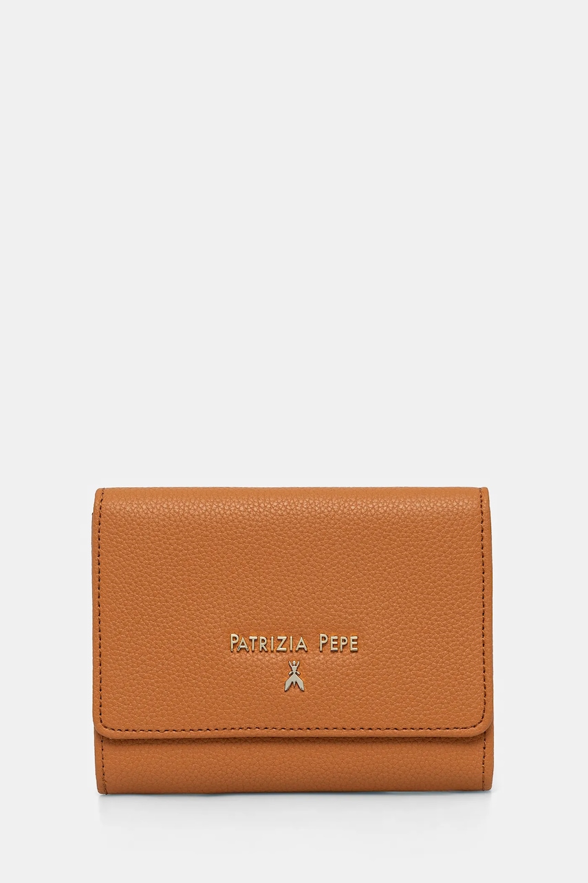 Δερμάτινο πορτοφόλι Patrizia Pepe γυναικείο, χρώμα: μπεζ, CQ7081 L001