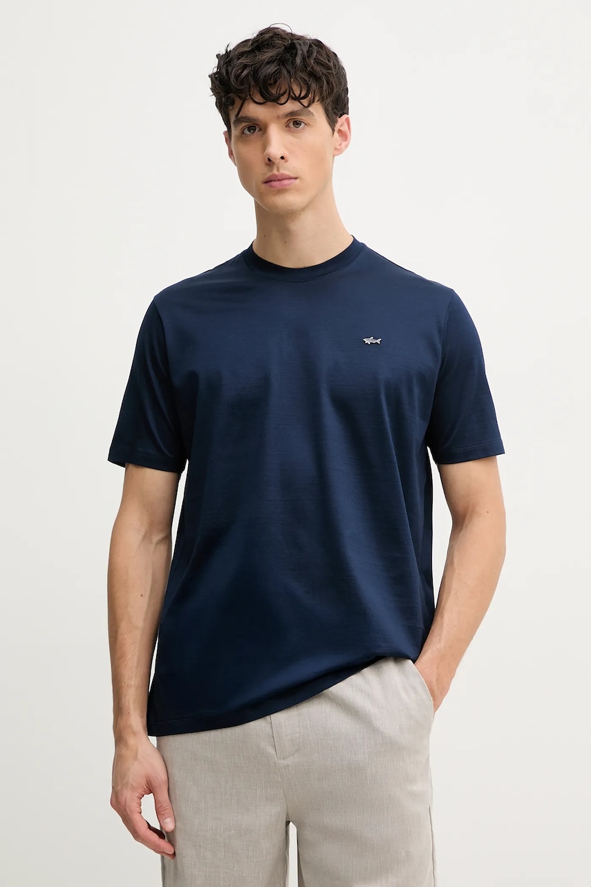 Βαμβακερό μπλουζάκι Paul&Shark ανδρικά, χρώμα: ναυτικό μπλε