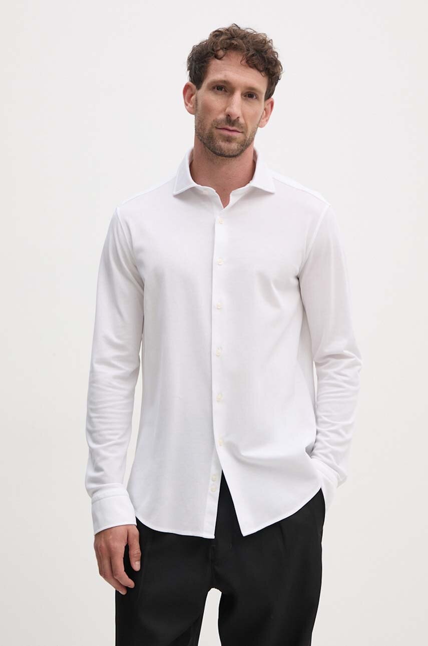 Βαμβακερό πουκάμισο Paul&Shark ανδρικό, χρώμα: άσπρο, 14313124CF