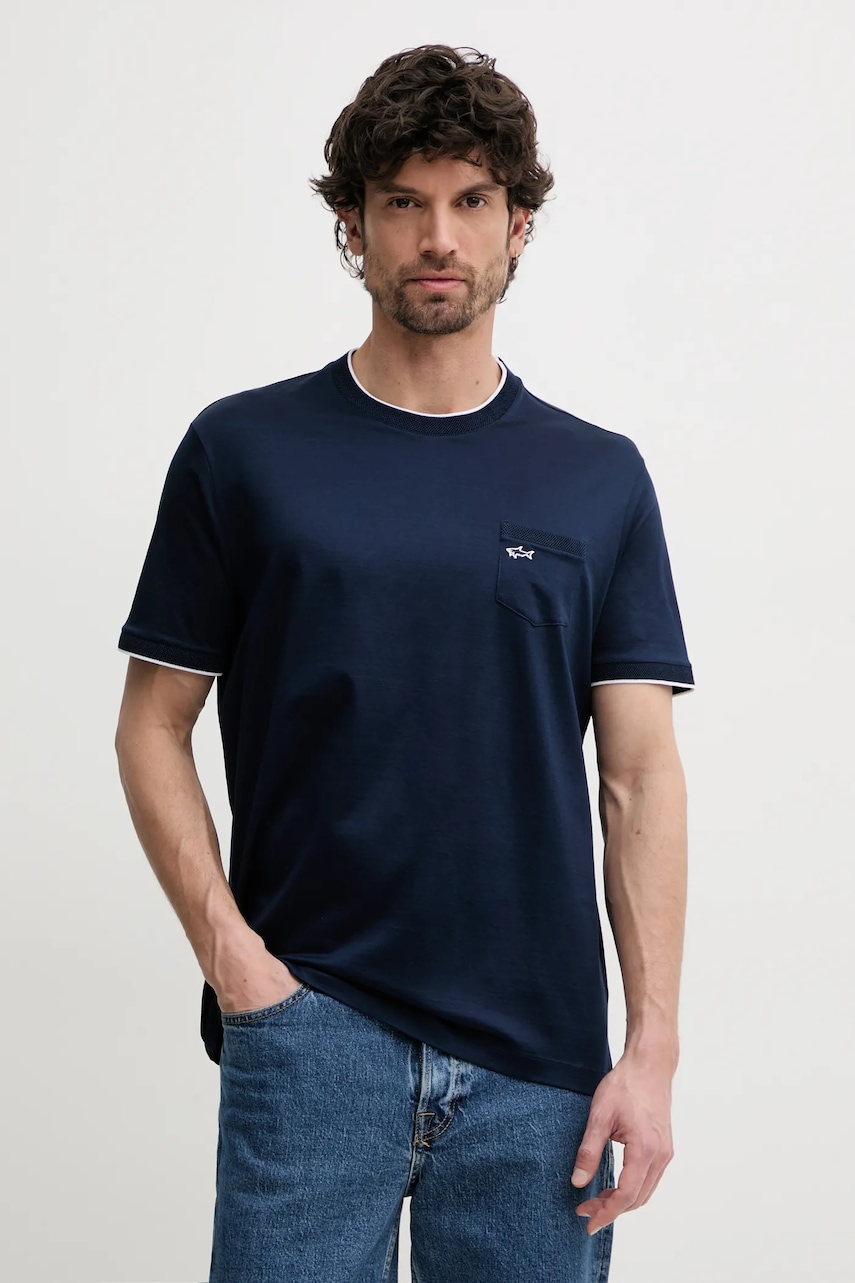 Βαμβακερό μπλουζάκι Paul&Shark ανδρικό, χρώμα: ναυτικό μπλε, 25411007