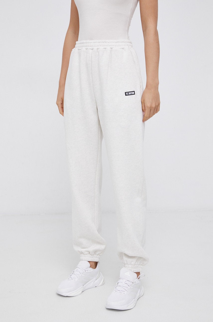 Βαμβακερό παντελόνι P.E Nation γυναικείo, χρώμα: μπεζ