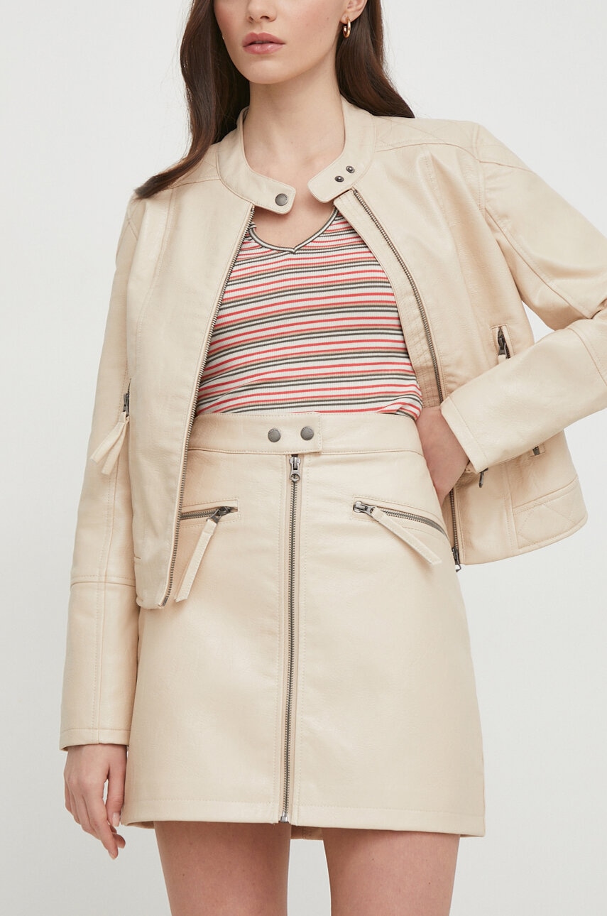 Φούστα Pepe Jeans SAFIRE SAFIRE χρώμα: μπεζ PL901095