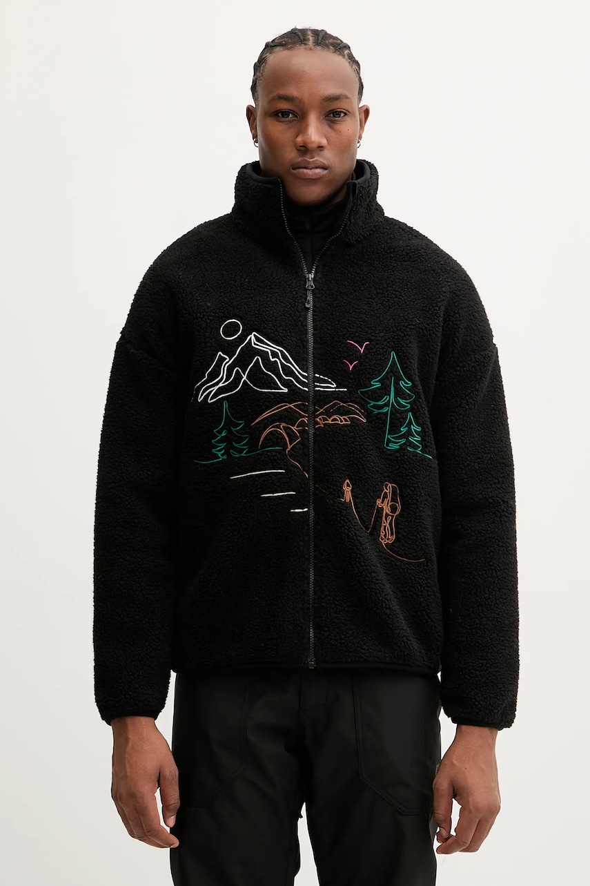 Φλις μπουφάν Picture Hafdals Embro χρώμα: μαύρο, MSW0493