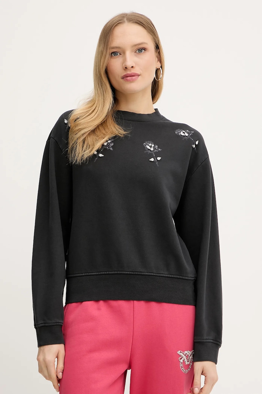 Βαμβακερή μπλούζα Pinko REIMAGINE by Patrick Mcdowell γυναικεία, χρώμα: μαύρο, 105084 A2K3