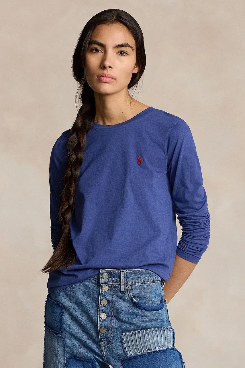 Βαμβακερή μπλούζα με μακριά μανίκια Polo Ralph Lauren 211898699