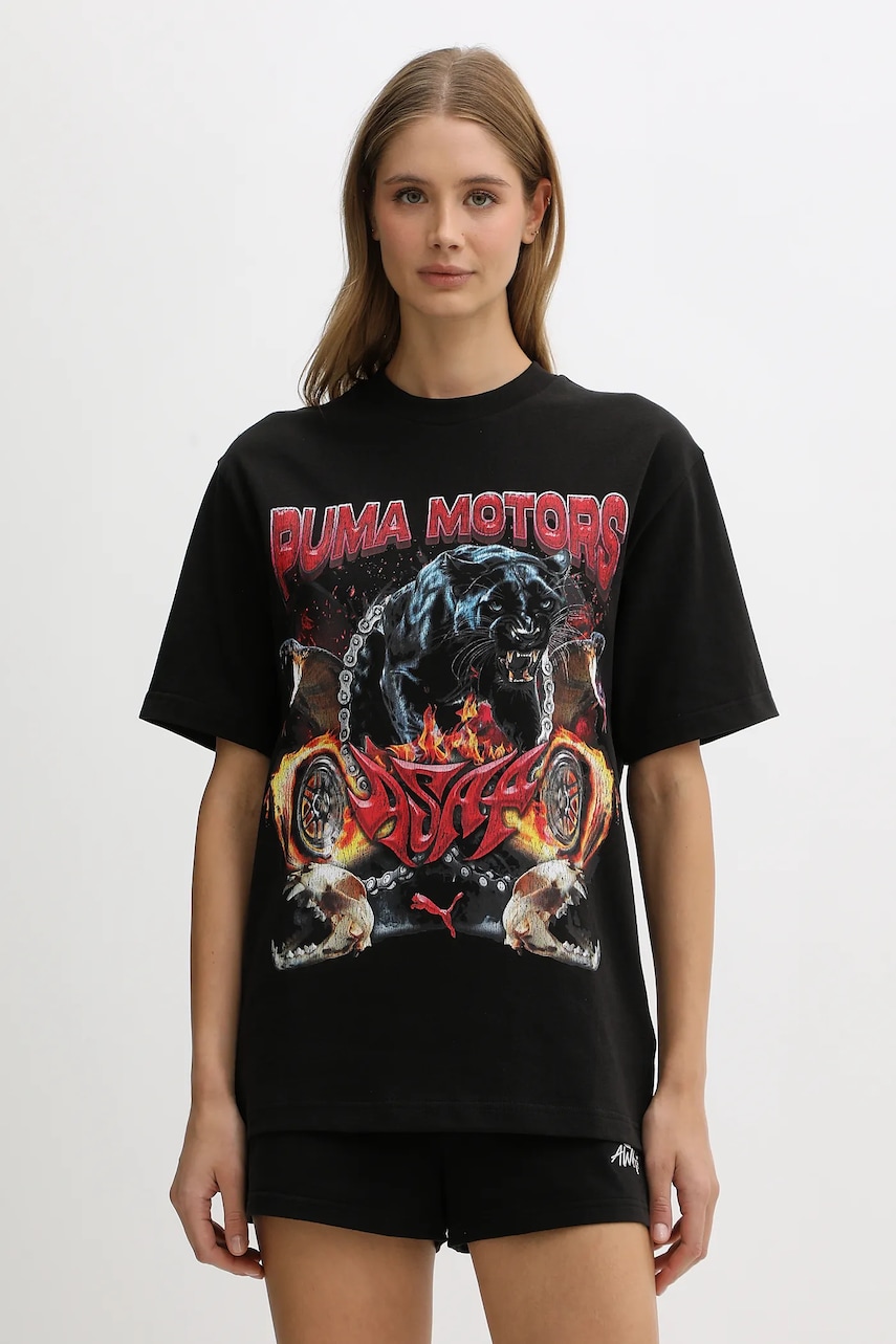 Βαμβακερό μπλουζάκι Puma PUMA x A$AP ROCKY χρώμα: μαύρο, 636188