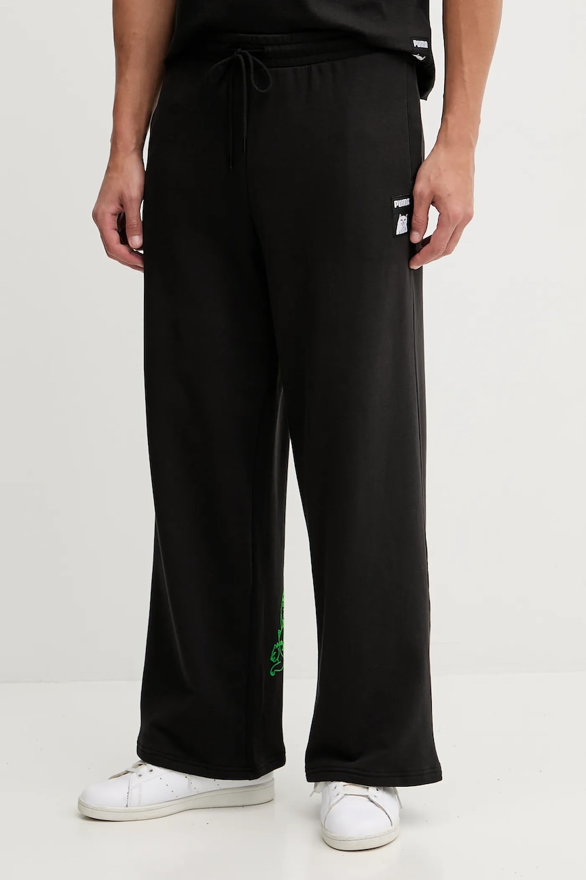 Παντελόνι φόρμας Puma PUMA x RIPNDIP ανδρικό, χρώμα: μαύρο, 632416
