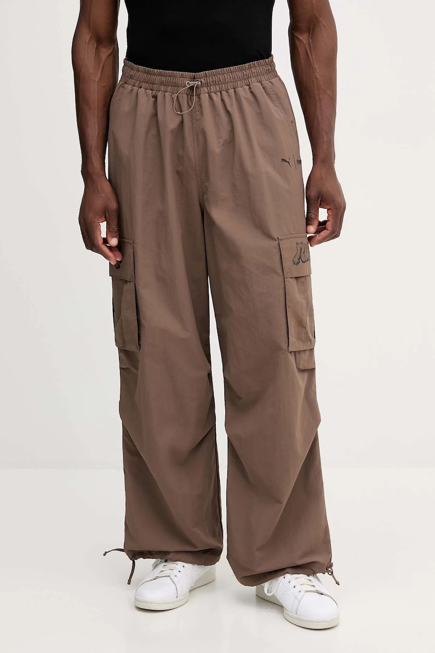 Παντελόνι Puma PUMA x RIPNDIP χρώμα: καφέ, 632417