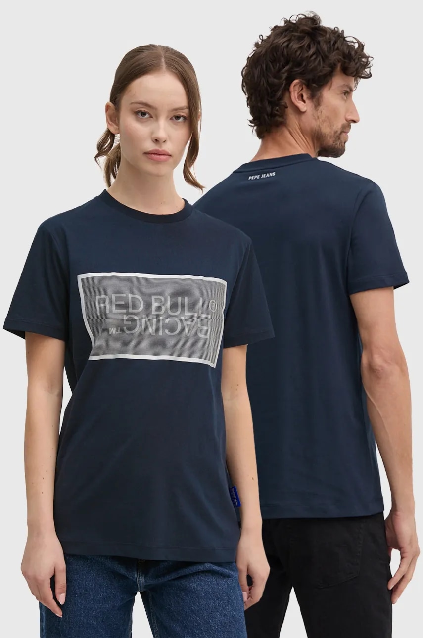 Βαμβακερό μπλουζάκι Red Bull Racing x Pepe Jeans χρώμα: ναυτικό μπλε, RU500004