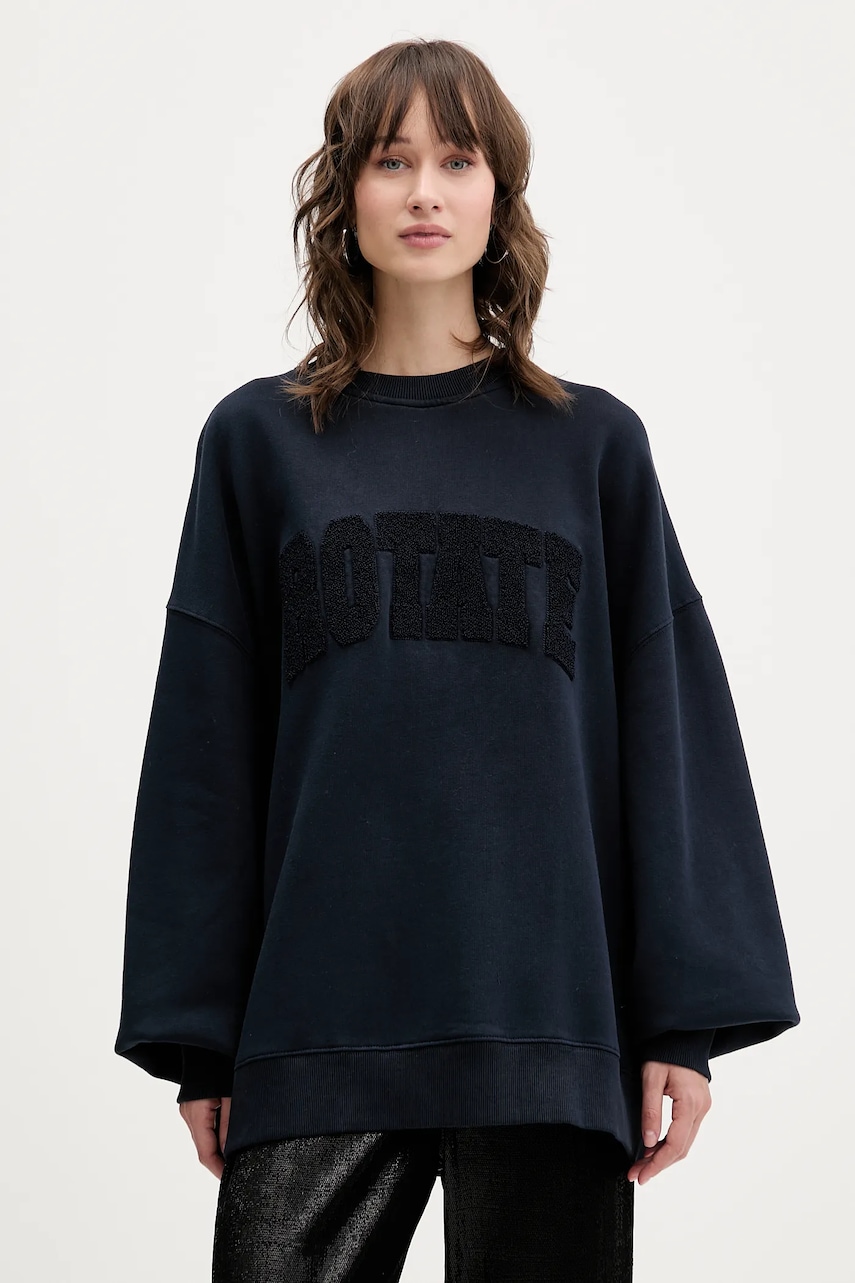 Βαμβακερή μπλούζα Rotate γυναικεία, χρώμα: ναυτικό μπλε, 1153162318