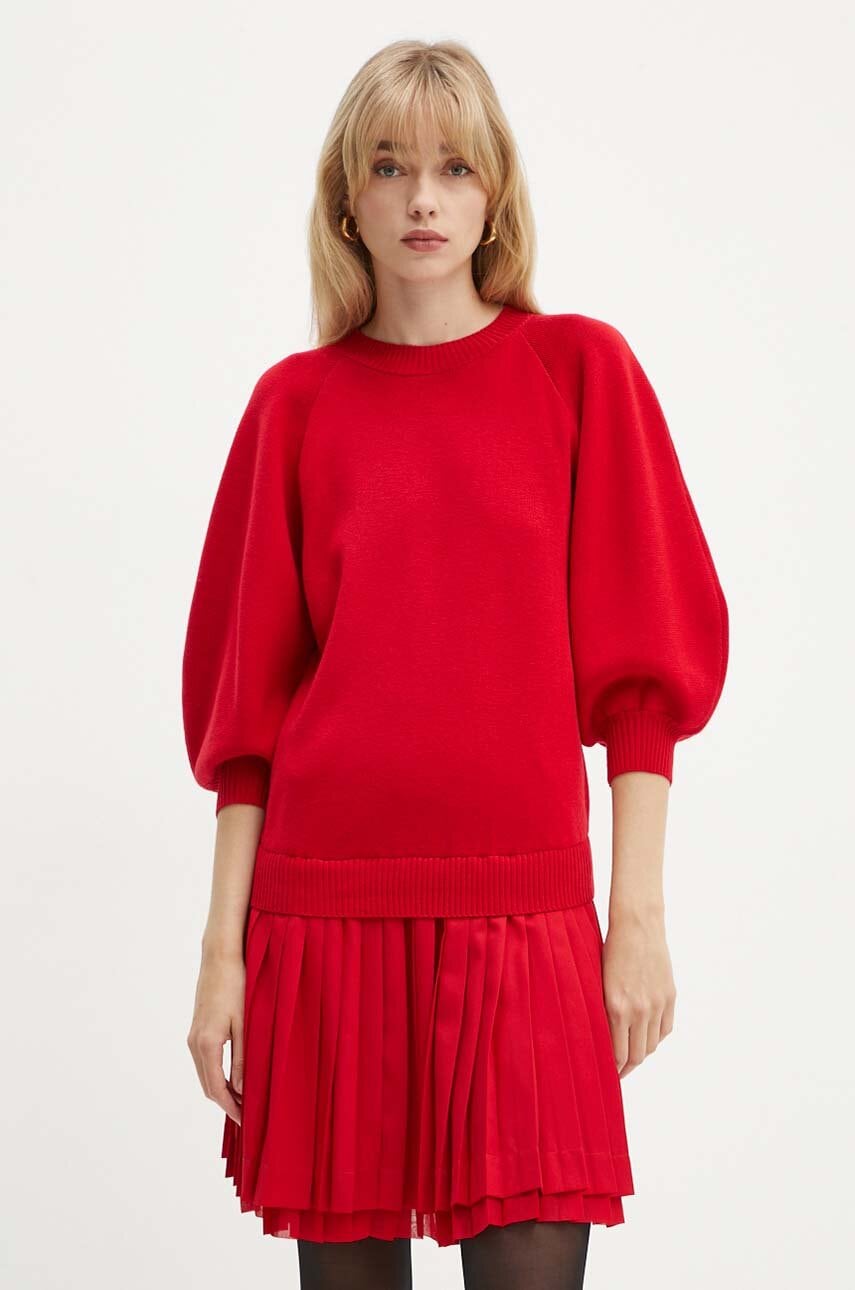 Φόρεμα από μείγμα μαλλιού Silvian Heach DANNY χρώμα: κόκκινο, GPA24210VE