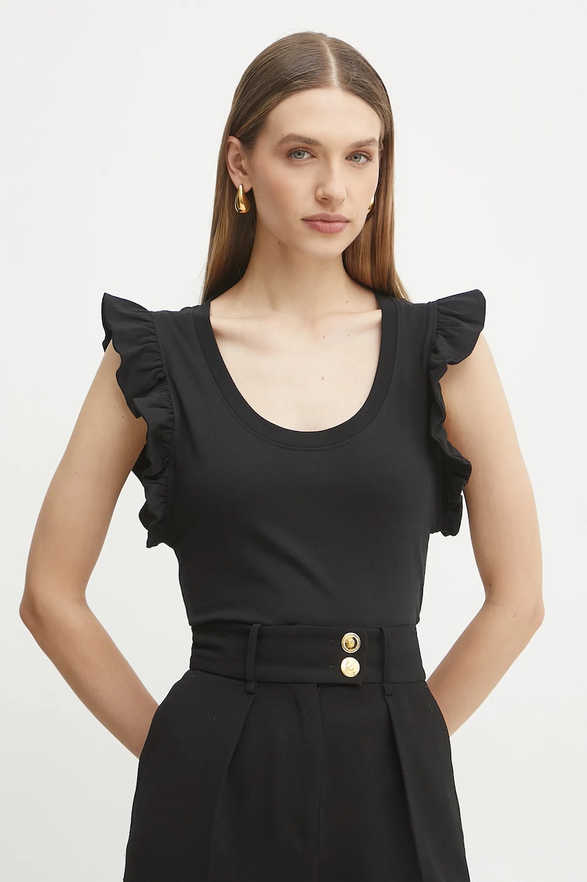 Βαμβακερό μπλουζάκι Silvian Heach TANKI γυναικείο, χρώμα: μαύρο, GPP25205CN