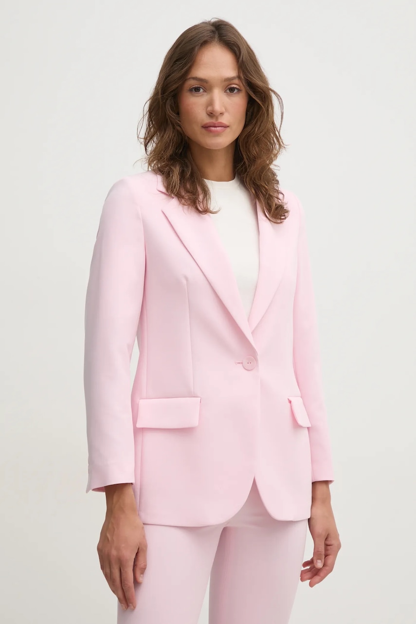 Σακάκι Sisley χρώμα: ροζ, 2OQLLW02Z