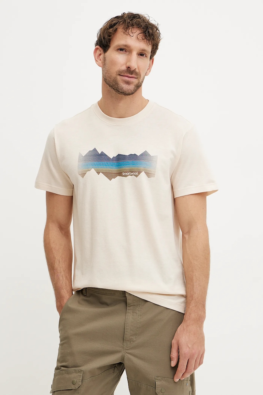 Αθλητικό μπλουζάκι Smartwool χρώμα: μπεζ, SW002763