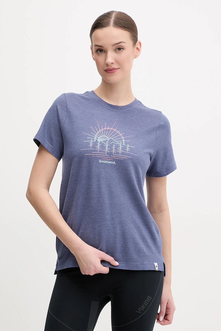 Αθλητικό μπλουζάκι Smartwool χρώμα: μπλε, SW002859