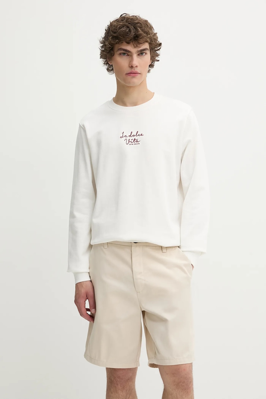 Βαμβακερή μπλούζα Solid PARLY χρώμα: άσπρο, 21108642 114201