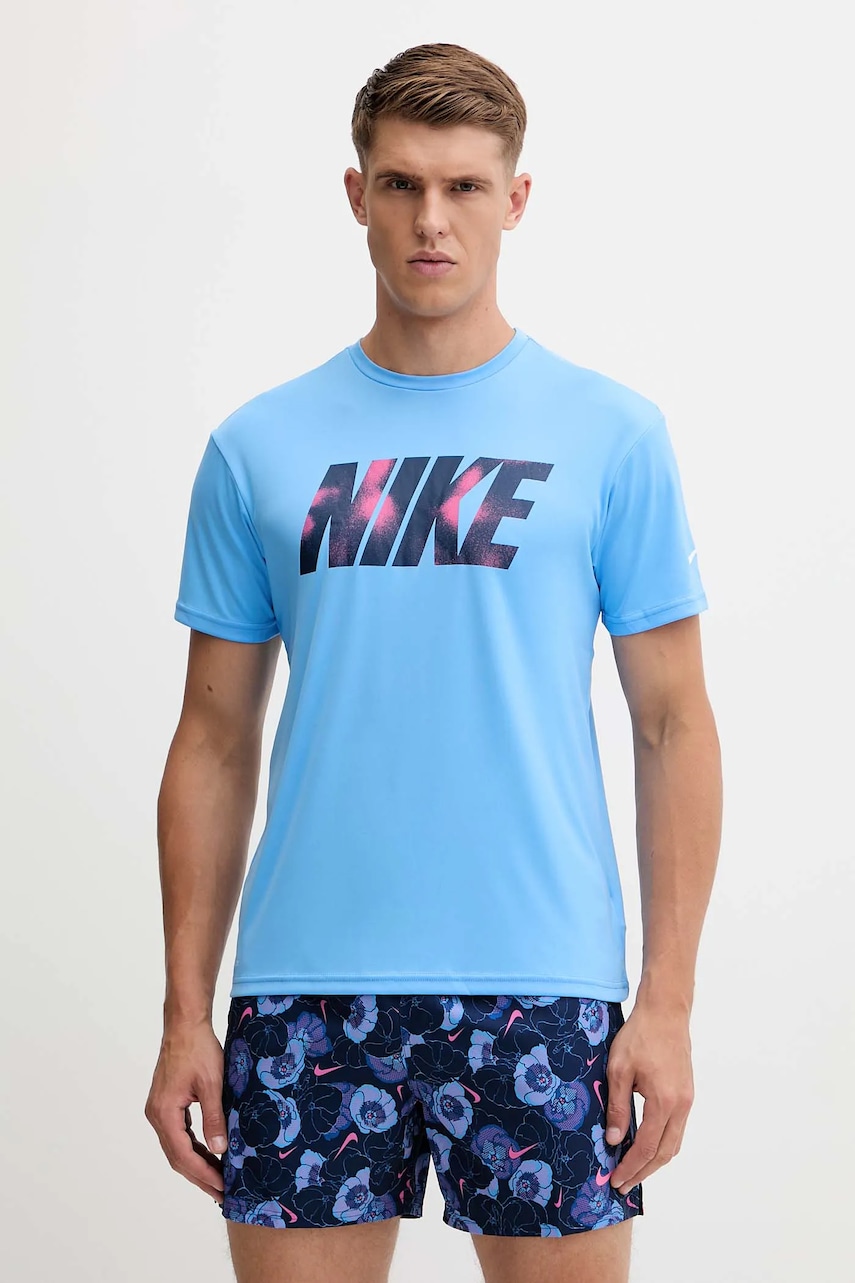 T-shirt κολύμβησης Nike χρώμα: μπλε, NESSF569