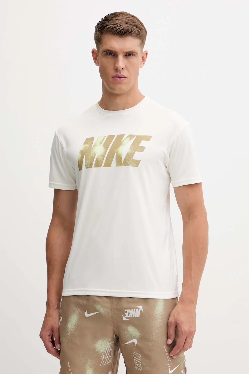T-shirt κολύμβησης Nike χρώμα: μπεζ, NESSF569