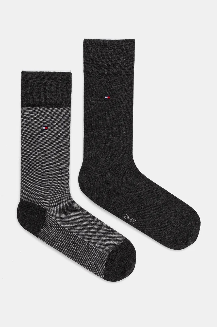 Κάλτσες Tommy Hilfiger 2-pack χρώμα: γκρι
