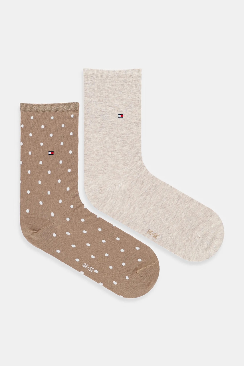 Κάλτσες Tommy Hilfiger 2-pack χρώμα: μπεζ, 100001493