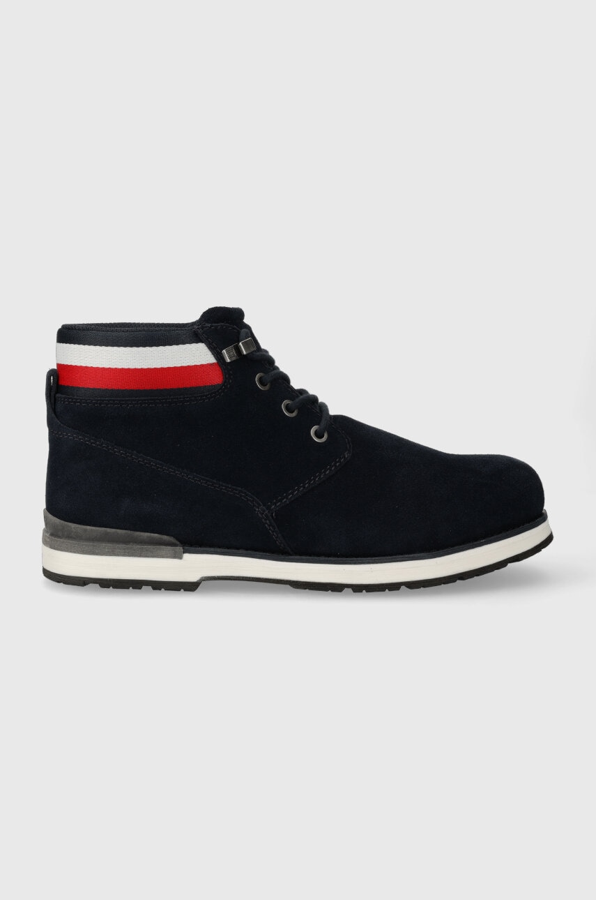 Σουέτ παπούτσια Tommy Hilfiger CORE HILFIGER SUEDE BOOT χρώμα: ναυτικό μπλε, FM0FM04800 F3FM0FM04800