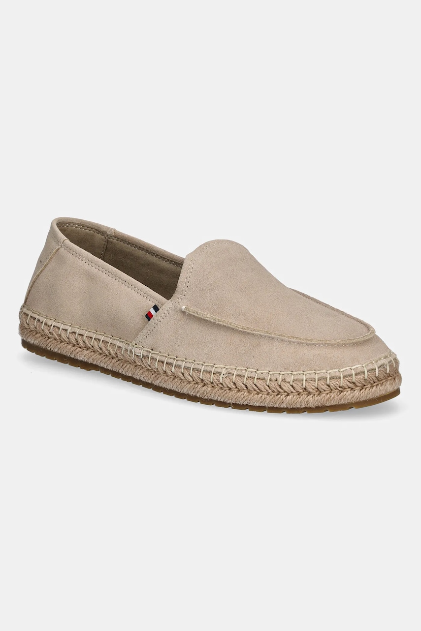 Εσπαντρίγιες σουέτ Tommy Hilfiger HILFIGER FLEX ESPA SUEDE LOAFER χρώμα: μπεζ, FM0FM05392