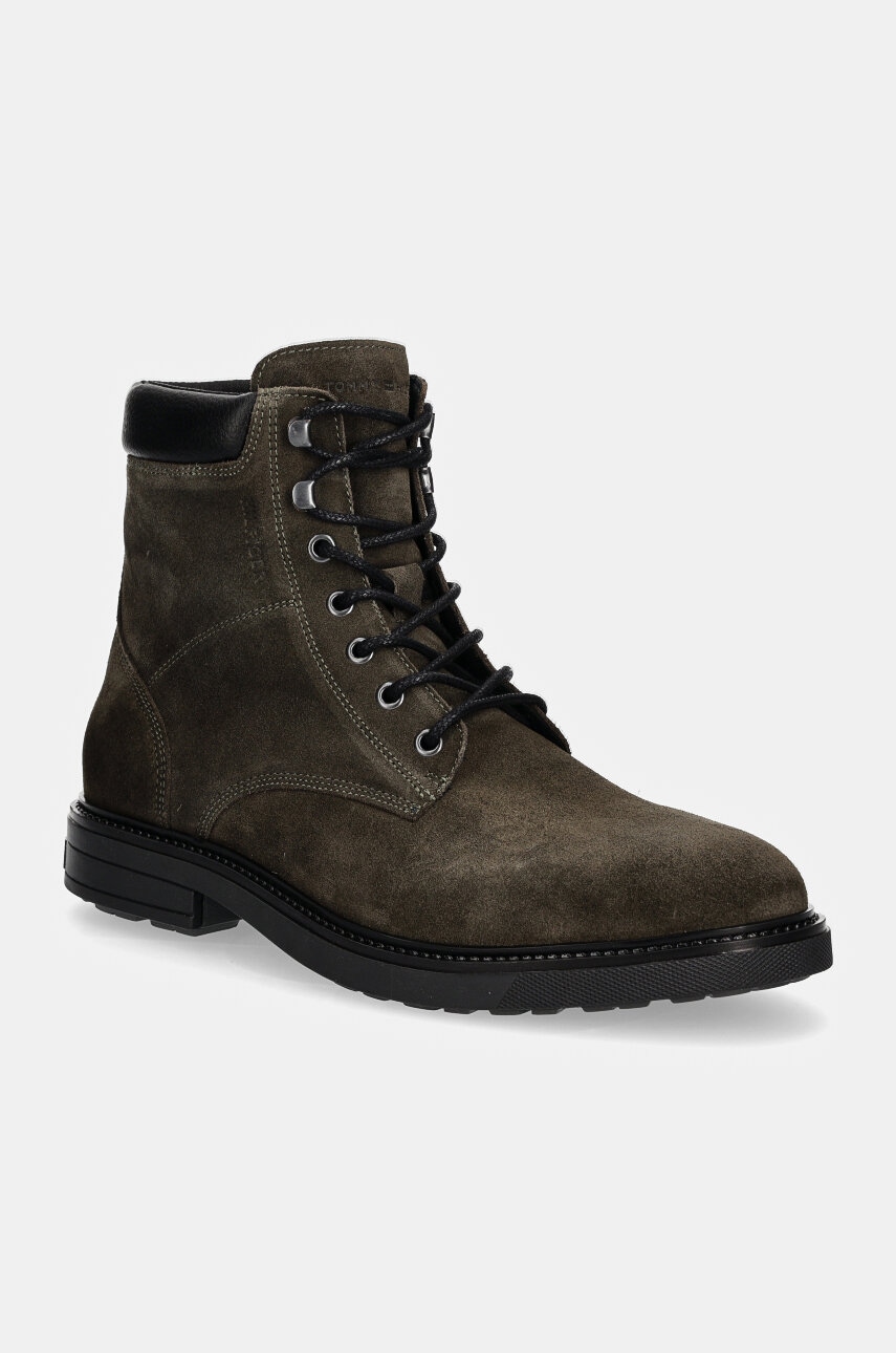 Σουέντ μποτάκια Tommy Hilfiger HILFIGER OUTDOOR SUEDE BOOT χρώμα: πράσινο, FM0FM05193