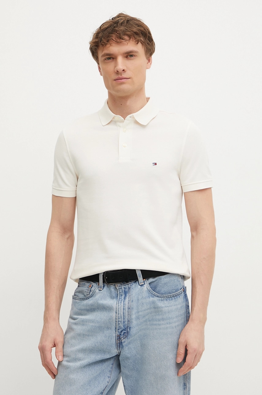 Πόλο Tommy Hilfiger χρώμα: μπεζ, MW0MW17771