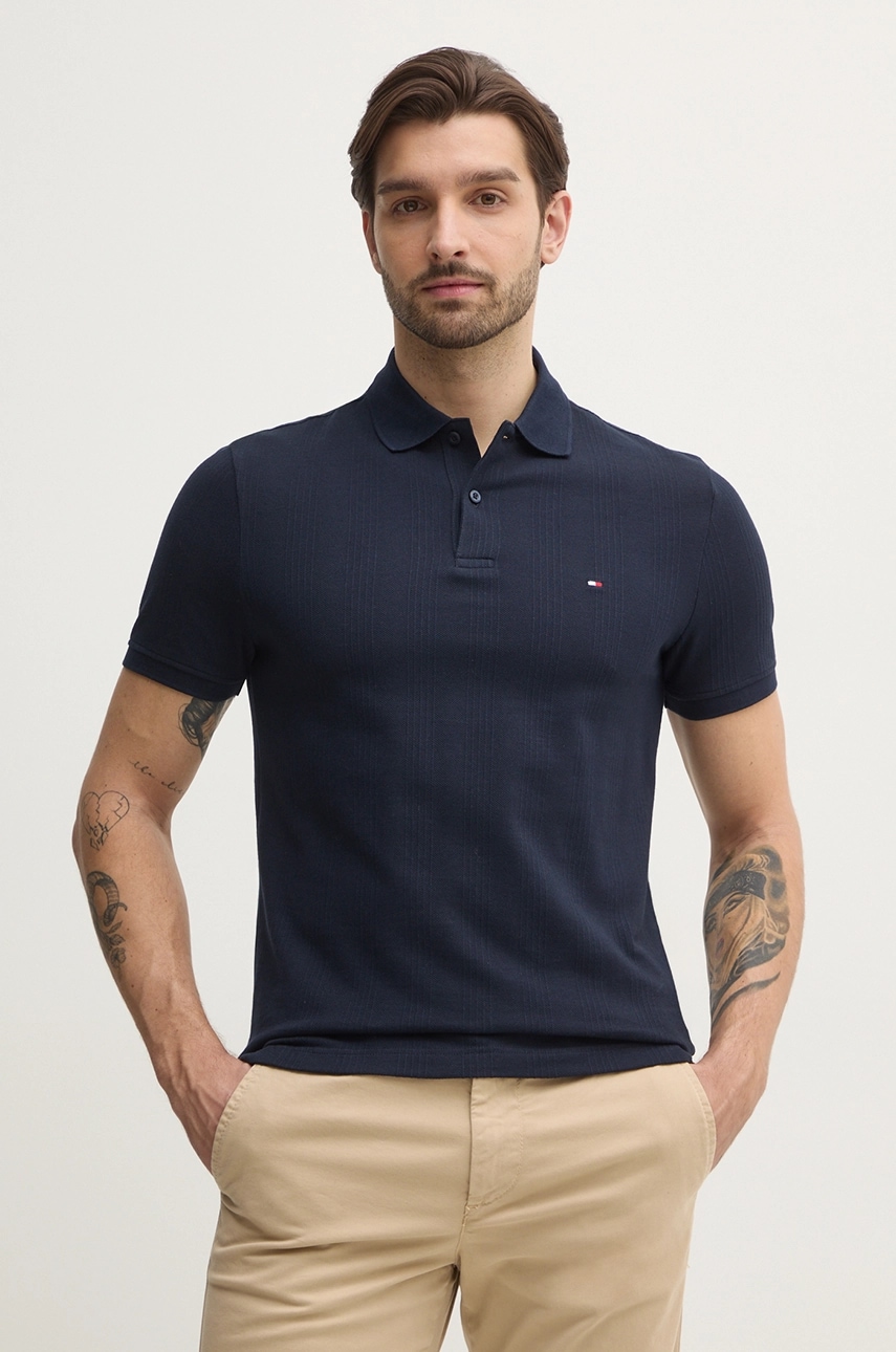 Πόλο Tommy Hilfiger χρώμα: ναυτικό μπλε, MW0MW38951