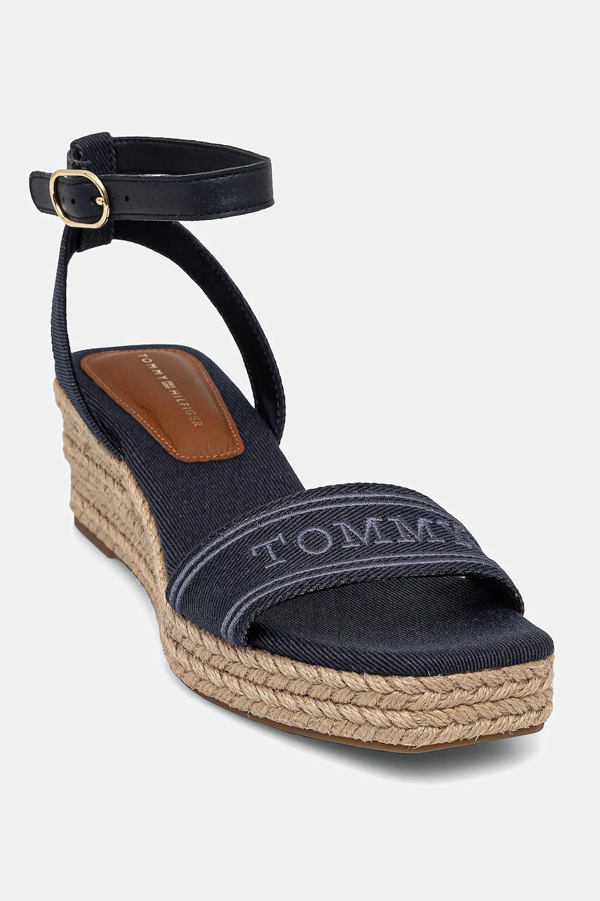 Πέδιλα Tommy Hilfiger TOMMY HILFIGER ESPAD MID WEDGE χρώμα: ναυτικό μπλε, FW0FW08805