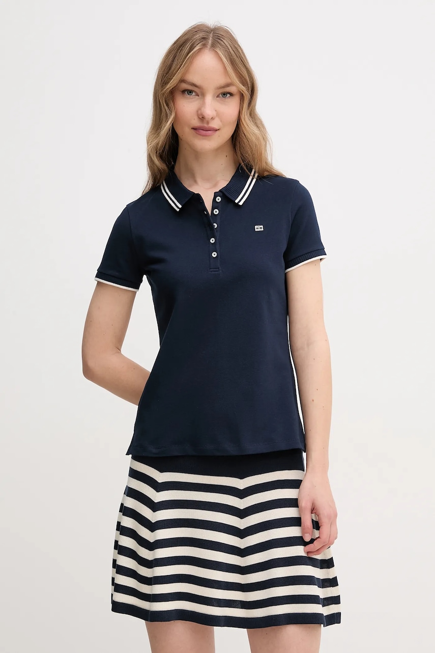 Πόλο Tommy Hilfiger χρώμα: ναυτικό μπλε, WW0WW44517