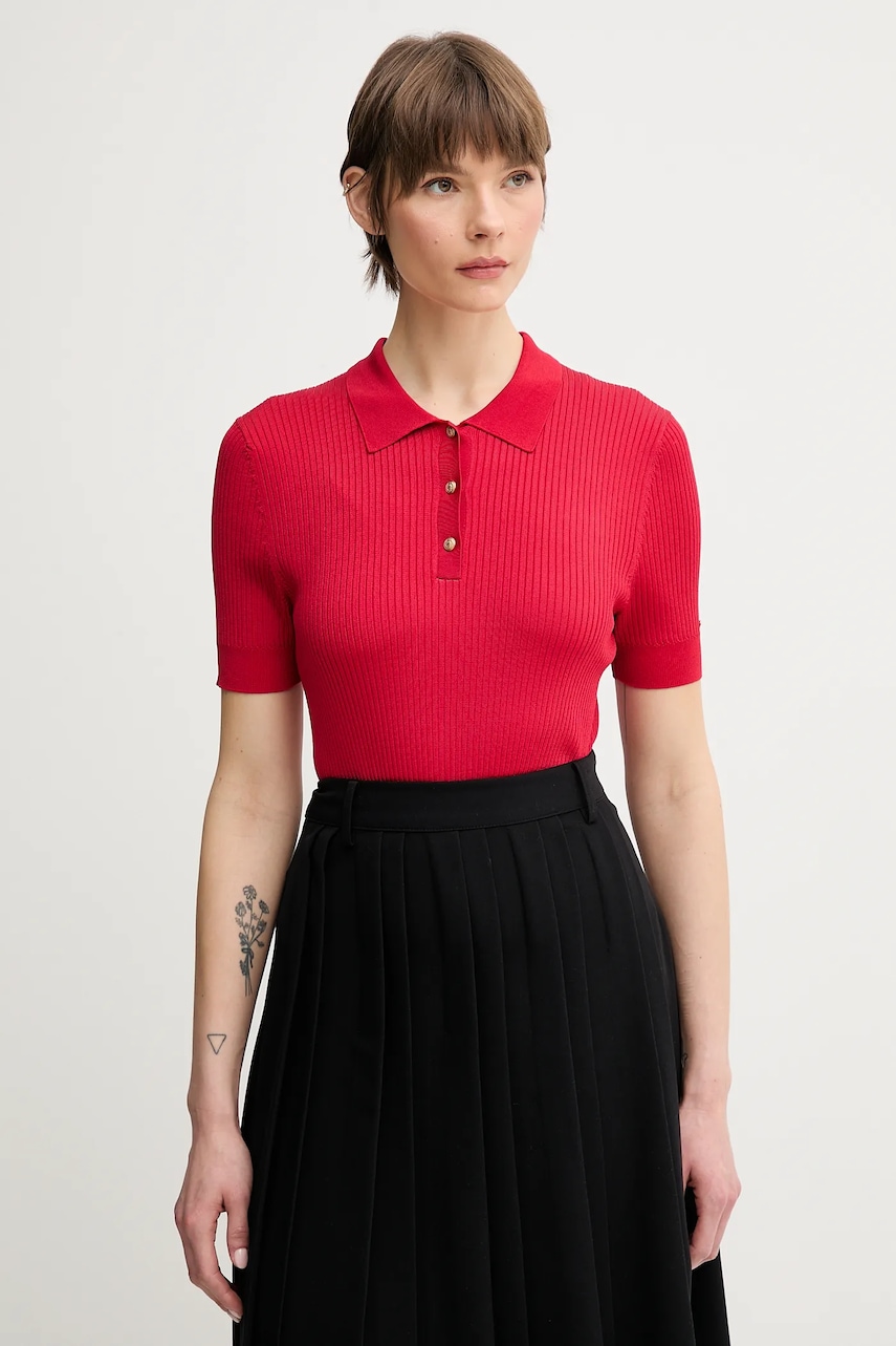 Πόλο Tommy Hilfiger χρώμα: κόκκινο, WW0WW45511