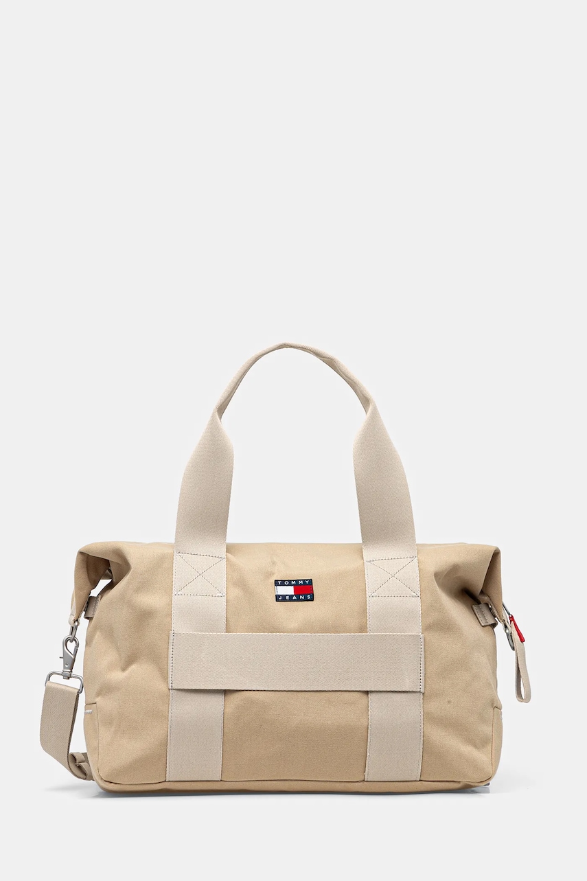 Τσάντα Tommy Jeans χρώμα: μπεζ, AM0AM13325