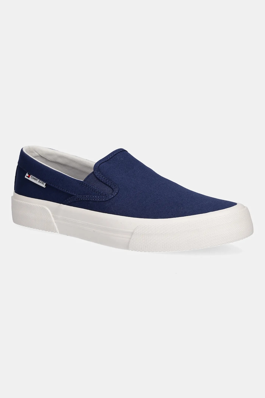 Πάνινα παπούτσια Tommy Jeans SLIP ON CANVAS COLOR χρώμα: ναυτικό μπλε, EM0EM01544