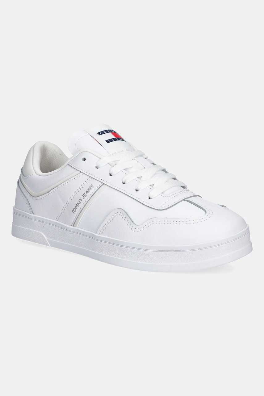 Δερμάτινα αθλητικά παπούτσια Tommy Jeans THE GREENWICH LEATHER χρώμα: άσπρο, EN0EN02794