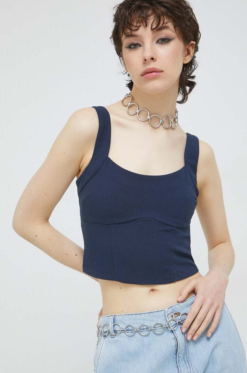Top Abercrombie & Fitch χρώμα: ναυτικό μπλε