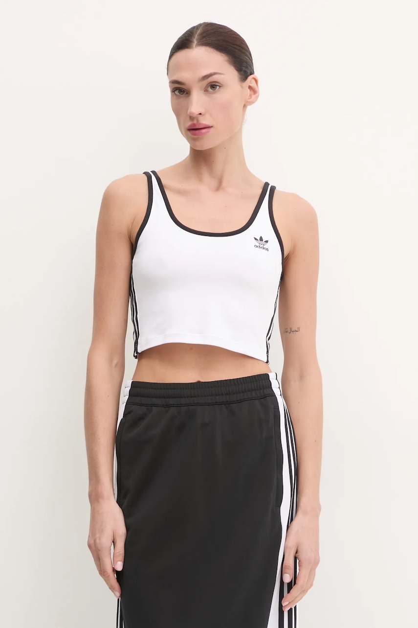 Top adidas Originals 3S BRA TOP χρώμα: άσπρο, JD4613