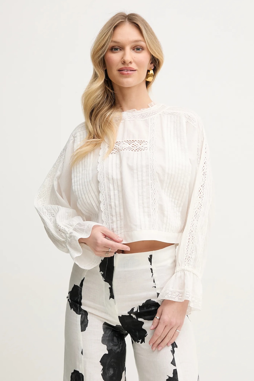 Βαμβακερή μπλούζα Twinset γυναικεία, χρώμα: άσπρο, 251TP2381