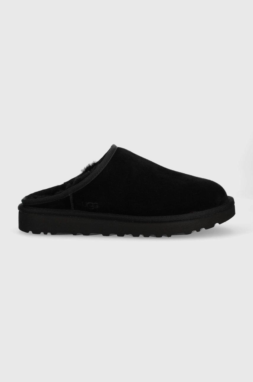 Παντόφλες σουέτ UGG M Classic Slip-on χρώμα: μαύρο