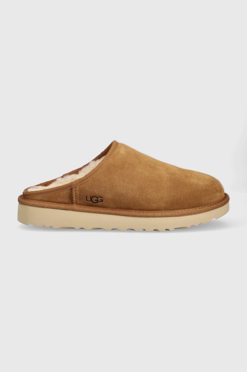 Παντόφλες σουέτ UGG M Classic Slip-on χρώμα: καφέ 1129290-CHE