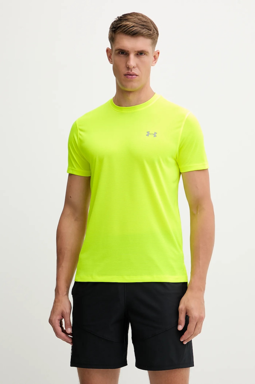 Μπλουζάκι για τρέξιμο Under Armour Launch χρώμα: μαύρο, 1382582