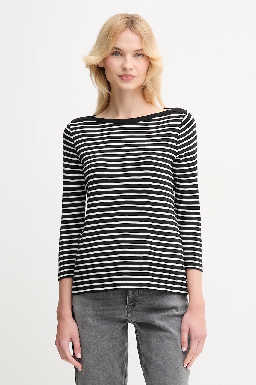 Βαμβακερή μπλούζα με μακριά μανίκια United Colors of Benetton χρώμα: κίτρινο, 30YSD109W