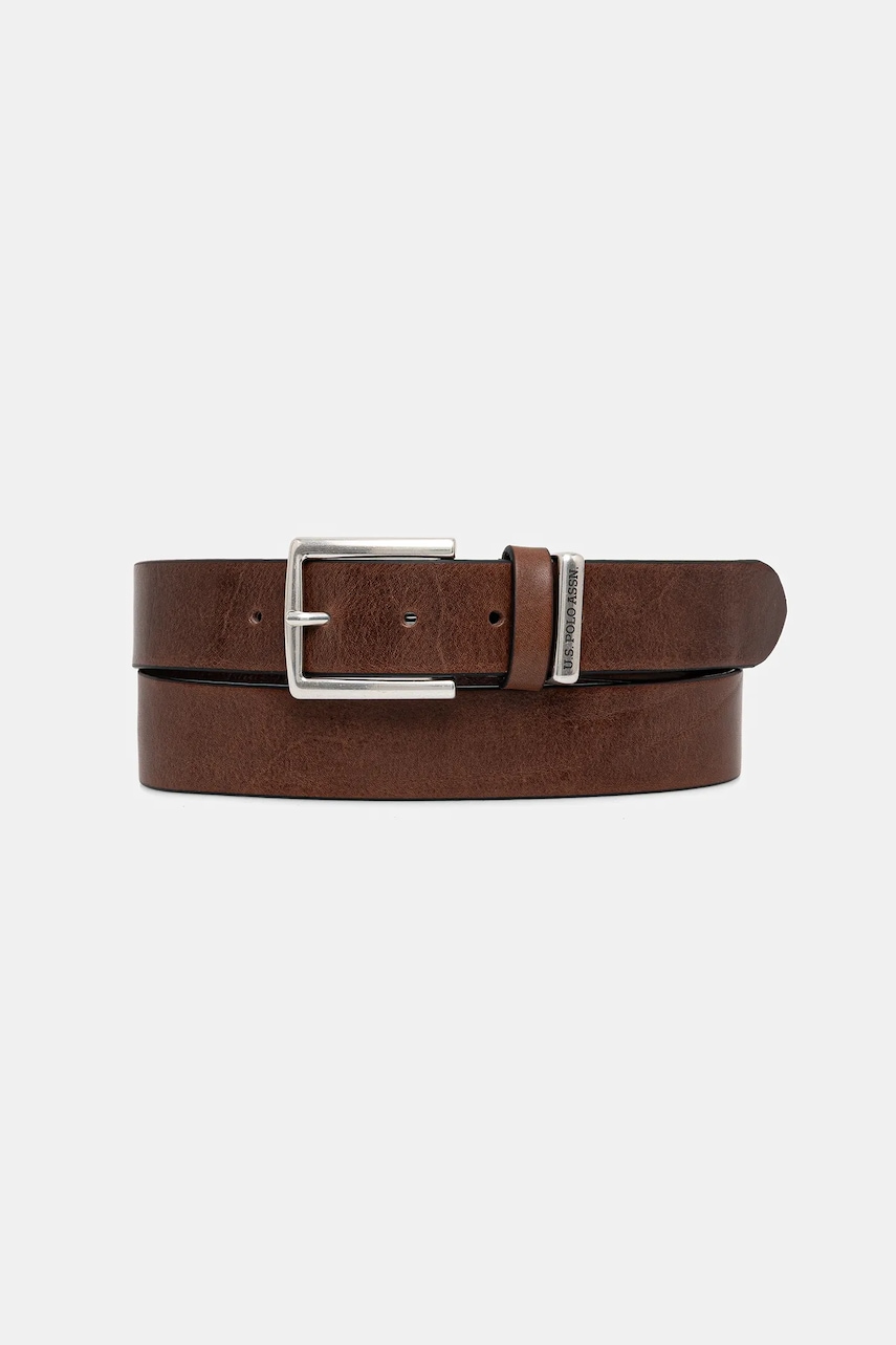 Δερμάτινη ζώνη U.S. Polo Assn. Hitchcock χρώμα: καφέ, AIUH32318MHA