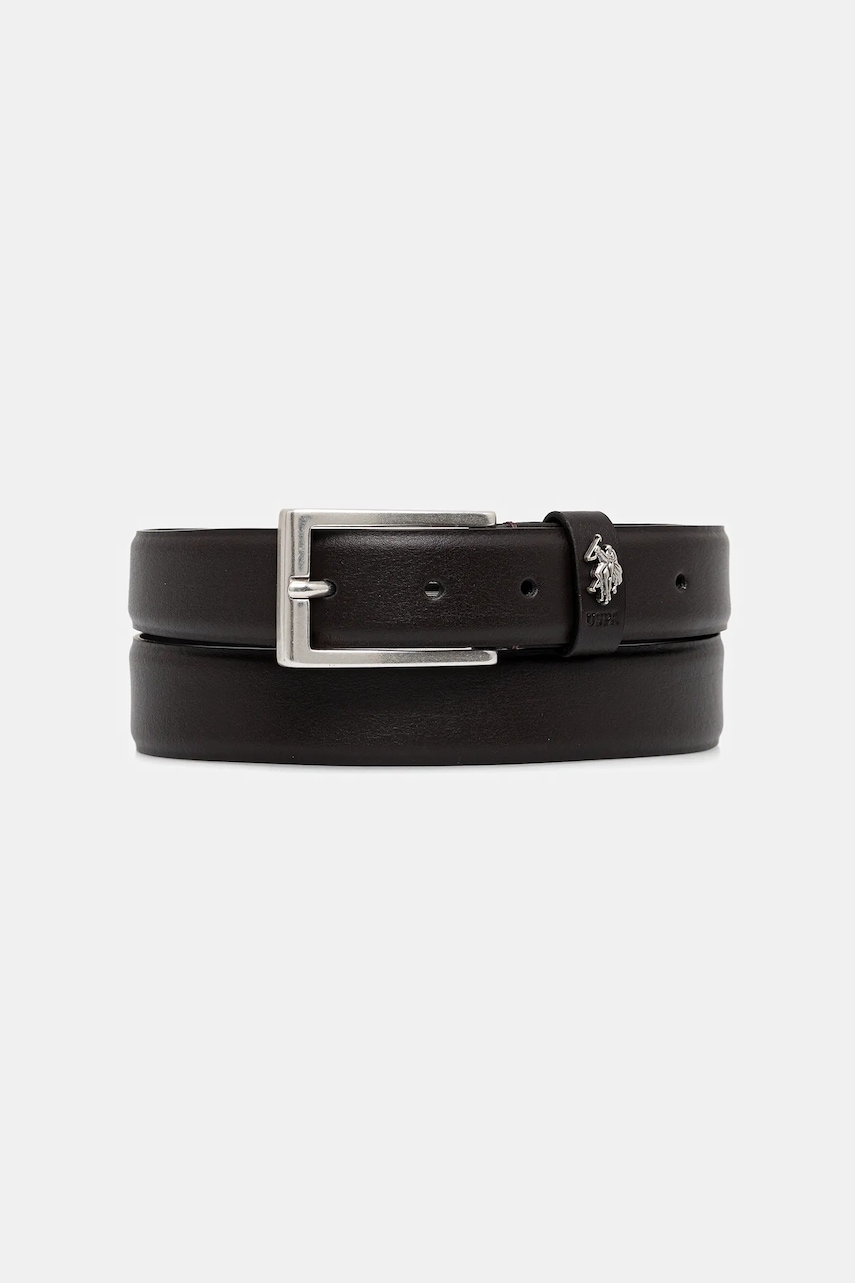 Δερμάτινη ζώνη U.S. Polo Assn. Hitchcock χρώμα: μαύρο, AIUH32375MHN