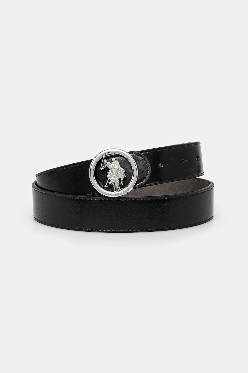 Δερμάτινη ζώνη U.S. Polo Assn. Marshal χρώμα: μαύρο, AIUQQ2567WAJ